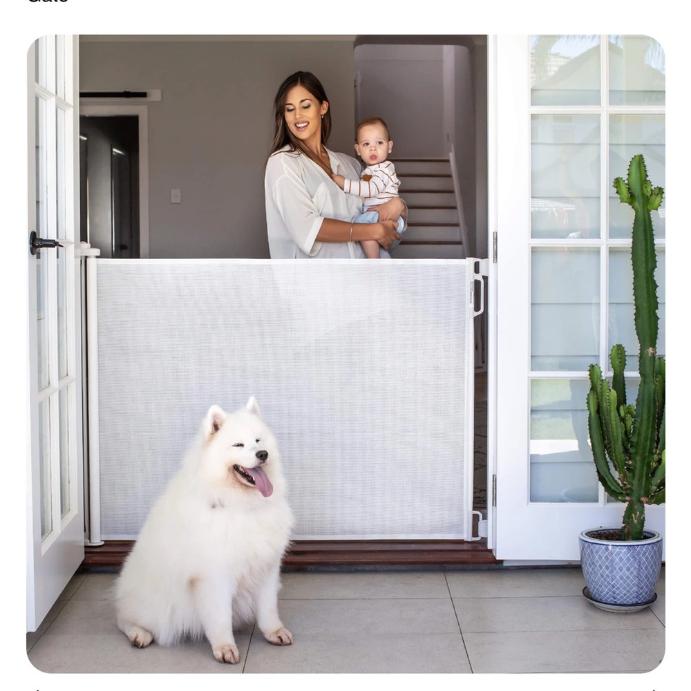 PERMA Extra Tall White 71” by 41” Wide Retractable Baby Gate